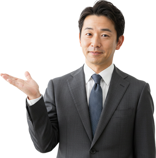 説明するビジネスマン